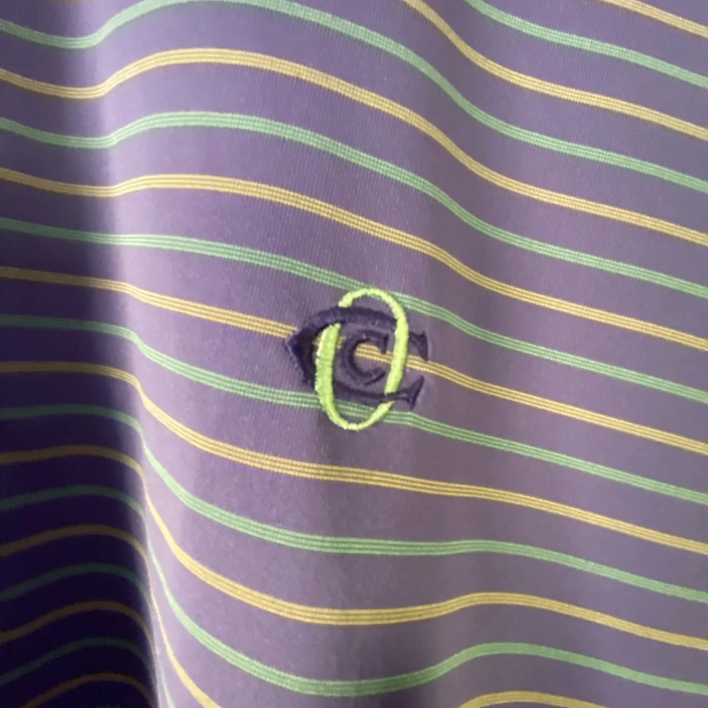 Oakmont Country Club Purple Striped Polo Shirt for Men Size XL - Picture 2 of 5